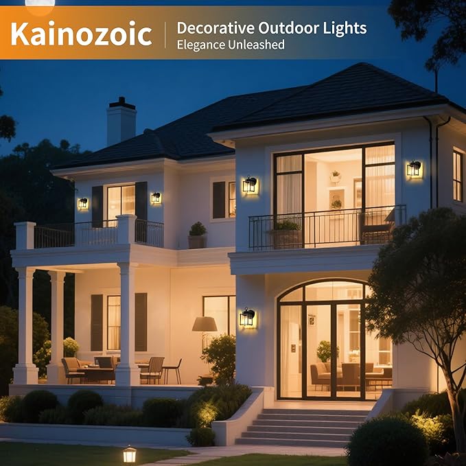Dawn to Dusk Sensor Outdoor Wall Light Fixtures Waterproof Black Exterior Lighting Fixture Anti-Rust Outdoor Wall Lantern for Porch Patio Front Door Garage House -2 Pack
