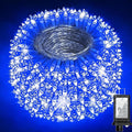 1500 LED 470FT Christmas String Lights Outdoor 12 Pro Modes and Timer Memory &amp Brightness Plug in Waterproof Clear Wire Twinkle Light for for Xmas Yard Tree Wedding Party Decor (Blue)