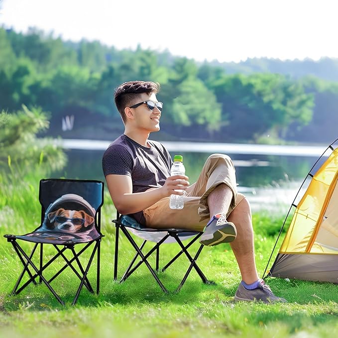 Animal Astronauts Compact Camping Chairs for Adults Ultralight Backpack Chair Includes Carry Bag Fishing Chair for Sports Lawn