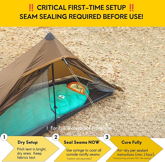 LANSHAN Ultralight Tent 3-Season Backpacking Tent for 1-Person or 2-Person Camping Trekking Kayaking Climbing Hiking
