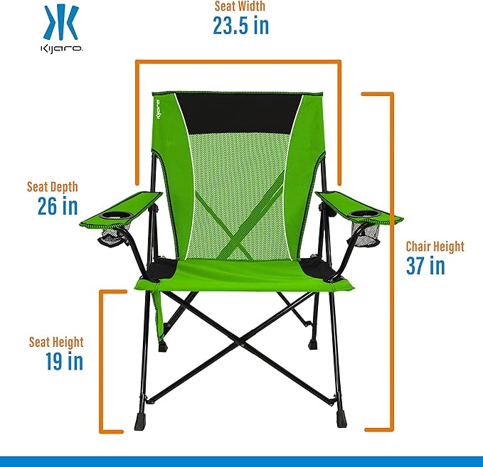 Kijaro Dual Lock Portable Camping Chairs - Enjoy the Outdoors with a Versatile Folding Chair Sports Chair Outdoor Chair &amp Lawn Chair - Dual Lock Feature Locks Position – Ireland Green