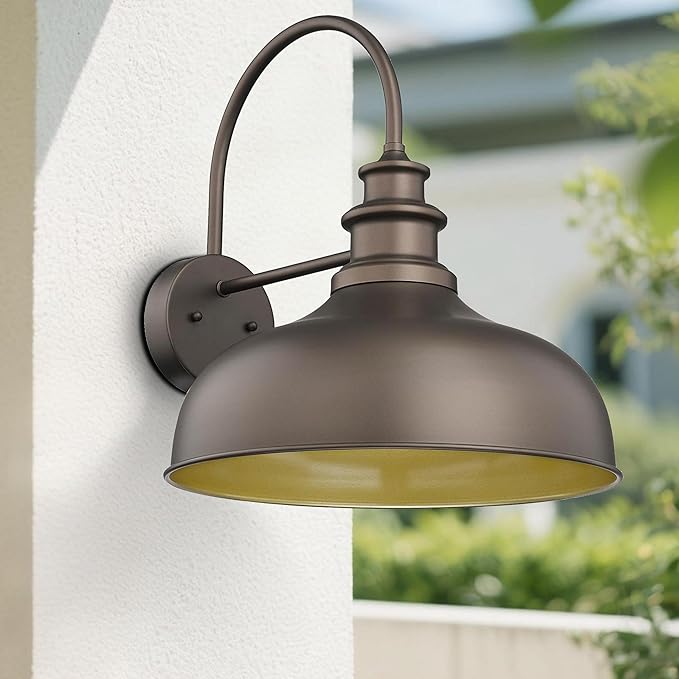 Bestshared 16 Large Farmhouse Barn Light Farmhouse Wall Outdoor Sconce Exterior Wall Mount Lighting Fixture Outside Patio Light for Porch Entryway Garage(ORB16-1PACK)
