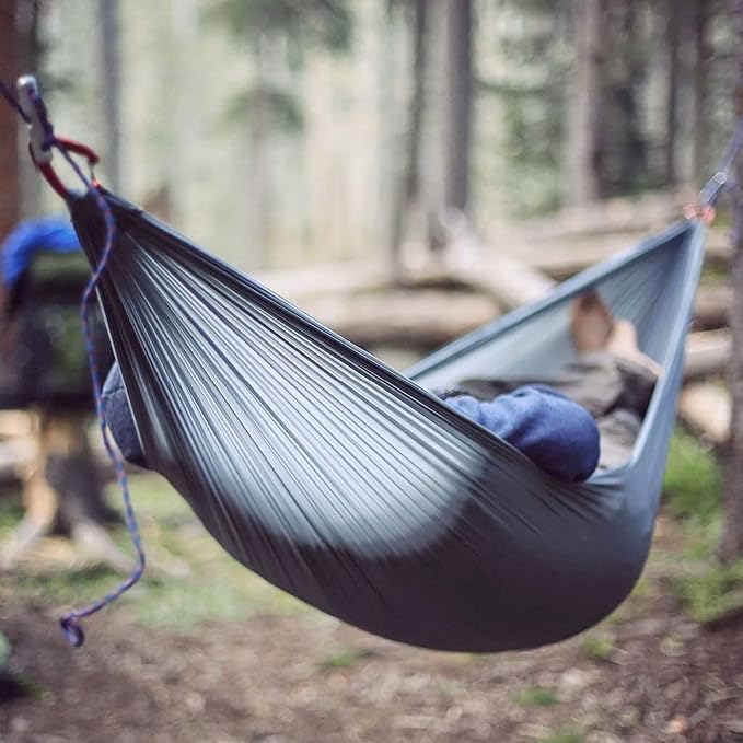 Grand Trunk Single Hammock: Nano 7 Premium Ultra Light made with Ripstop Nylon for Camping and Travel includes Carabiners