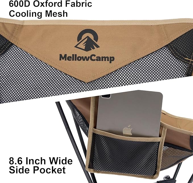 MellowCamp Camping Chair Ultralight Folding Backpacking Hiking Chair Compact Portable for Hiking Camping Backpacking Beach Roadtrip (Dune Brown)
