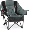 Oversized Camping Chair for Adults - Heavy Duty 400 lbs Padded Folding Chair with Wine Glass Holder 2 Cup Holders &amp Side Pockets Portable Carry Bag for RV Tailgating Lawn