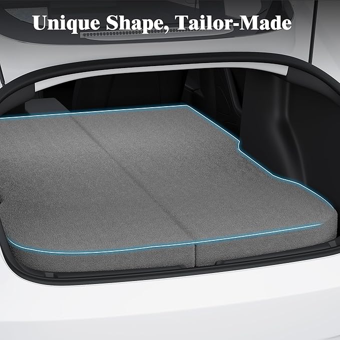 Ferlizer 4 Memory Foam Camping Mattress for Tesla Model 3 74 x 43 Foldable Car Sleeping Pad with Plush Washable Cover CertiPUR-US Certified Grey
