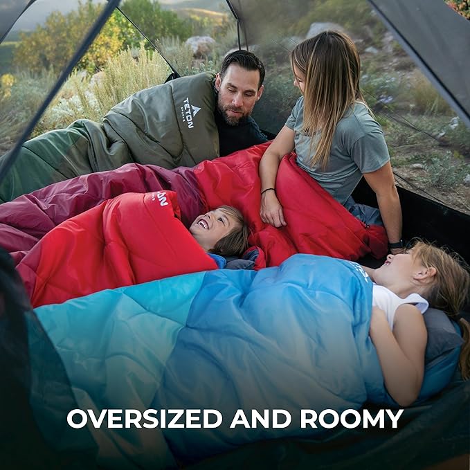 Teton Celsius Regular 25F 20F 0F Degree Sleeping Bags All Weather Bag for Adults and Kids Camping Made Easy and Warm Travel Sack Included