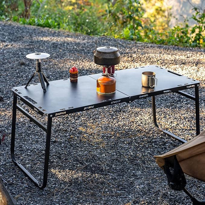 Camping Table Folding Portable Table 40.9x19.3 (Innovative Nitrogen Gas Strut) Outdoor Folding Tactical Table with Carry Handle Bonus Storage Bag for Camping Picnic Party