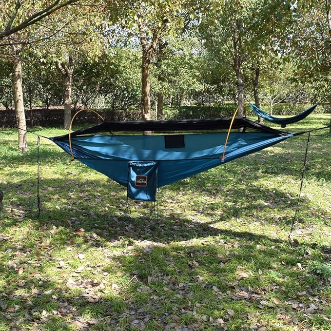 Professional Camping Hammocks with Mosquito Net Lightweight Double for Camping Hiking &amp Backpacking | Includes Two 10 FT Tree Straps 230T Nylon Design