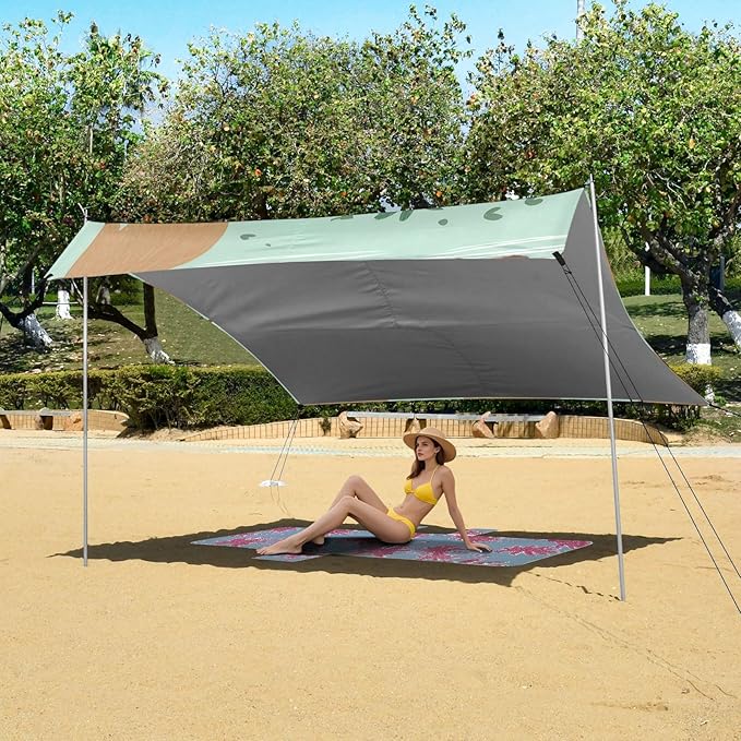 Capybaras Summer Pattern Camping Sun Shelter Beach Tent Portable Beach Sun Shade Outdoor Canopy for Camping Trips Fishing Picnic