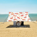 Pattern Rugby Fire Red Pattern Camping Sun Shelter Beach Tent Portable Beach Sun Shade Outdoor Canopy for Camping Trips Fishing Picnic