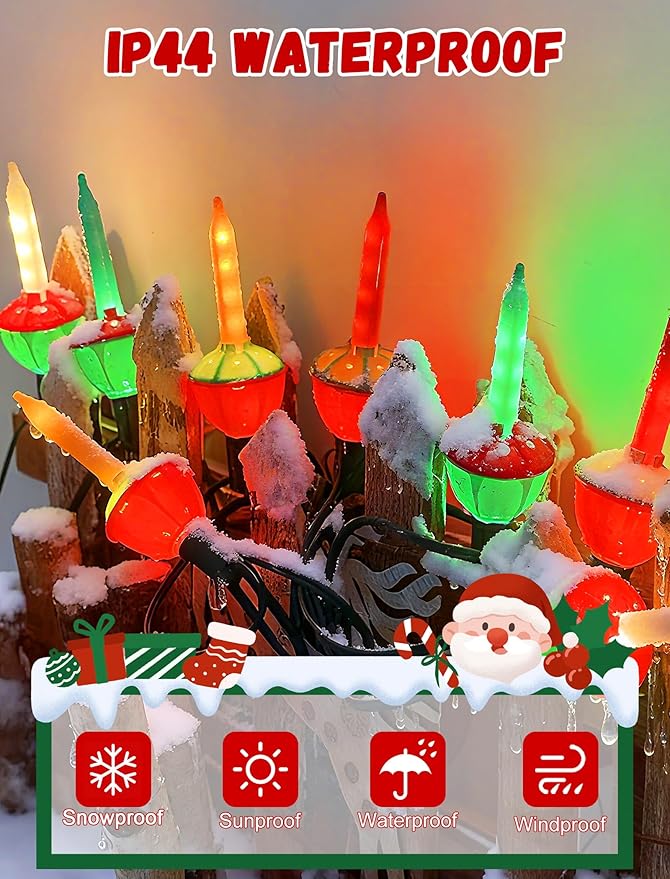 Bubble Lights for Christmas Tree8FT Christmas String Lights with 8 Bubble Lights(1 Spare)C7/E12 Base LED Bubble String Lights for Holiday/Yard/Garden/Patio Decor