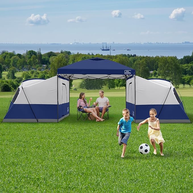 KAMPKEEPER Canopy Side Tent4-6 Person Camping Cube Tent for 10x10 Pop Up CanopiesEasy Up Gazebo with WindowCompatible with 10' Wide Canopy Tents