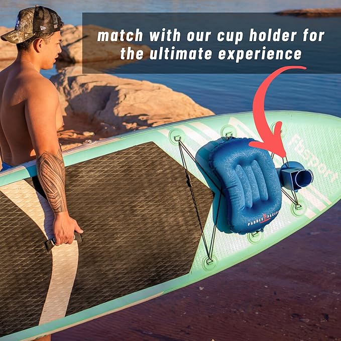 Inflatable SUP Paddle Board Pillow - Waterproof Self Inflatable Compact Travel Pillow - Also Great for Camping Airplanes Hammocks &amp More - Adjustable Neck Support with Built in Anti-Slip Straps