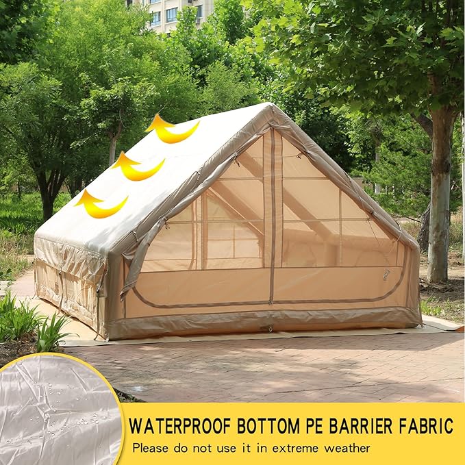 Inflatable Tent for Camping4/6 Person Blow Up Air Glamping Room Tent House with Stove