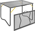 Portable Folding Grill Table 3ft Outdoor Grill Table with Mesh Tabletop Metal Grid Table for Camping Picnic BBQ RV
