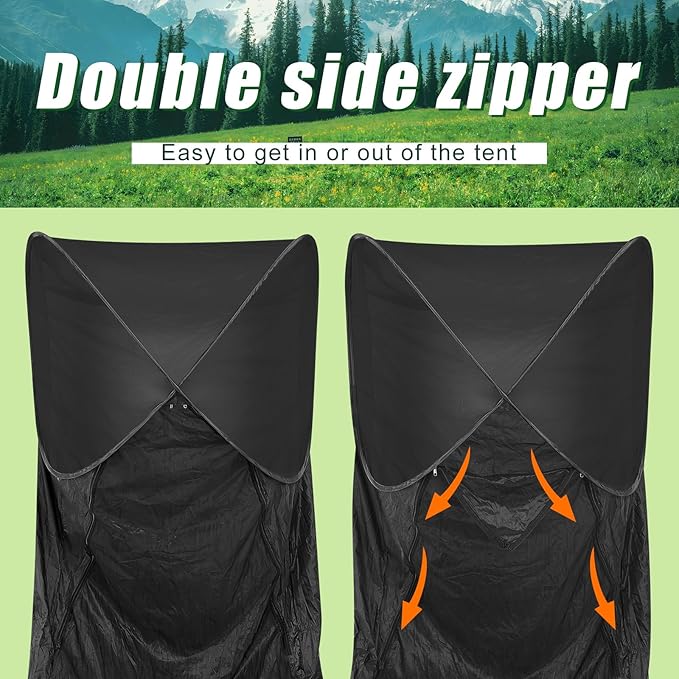 2 Pack 82.6 Inch Single Person Pop up Tent 1 Person Foldable Mosquito Net Tent with Storage Bag for Outdoor Trips Camping