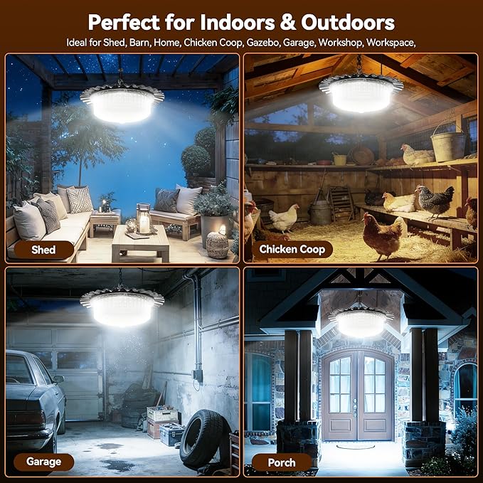 Solar Lights Outdoor Waterproof396 LED Solar Shed Light Indoor Outdoor with Remote ControlTimer Solar Pendant Light 5 ModesSolar Powered Barn Lights for Chicken CoopGazeboGarageShop