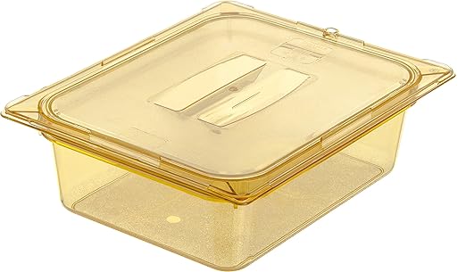Carlisle FoodService Products 10421B13 StorPlus High Heat Food Pan 4 Deep Half Size Amber