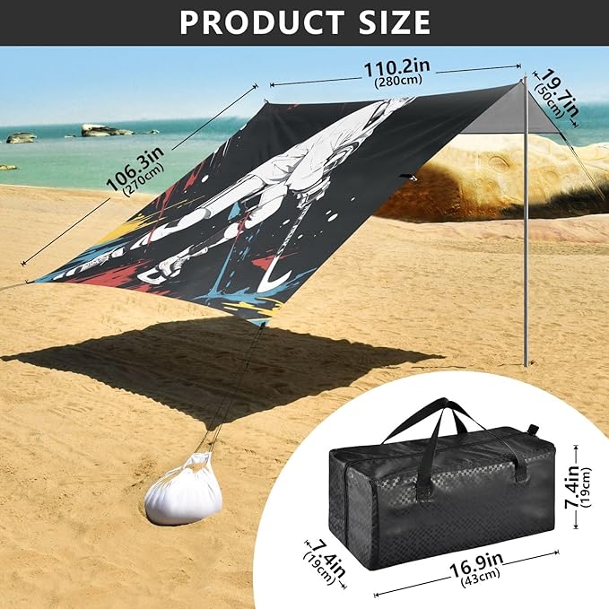 Camping Sun Shelters Hockey Player Beach Canopy 126 * 110.2in