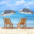 Buryeah 2 Pcs Automatic Chair Umbrella with Universal Clamp 44 UPF 50+ Portable Clamp on Beach Chair Adjustable Wheelchair Umbrella for Outdoor Patio Parasol