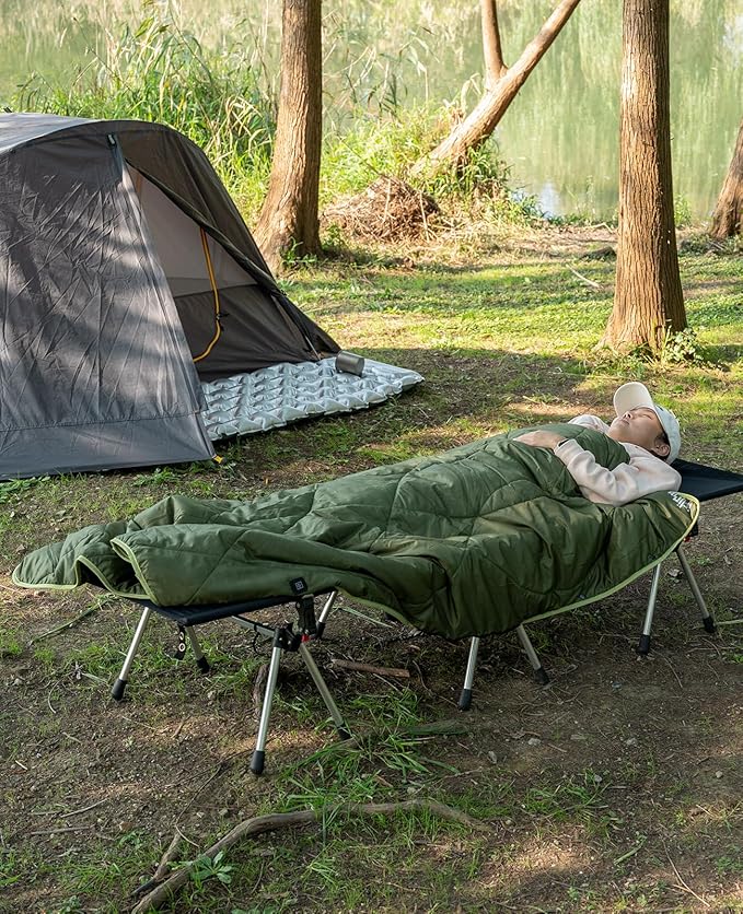 iClimb Heated Camping Blanket with Hood and 5V 5000mAH Battery Pack (Blue)