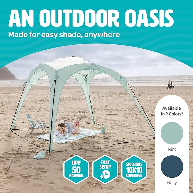 Pop ’N Go® Beach Canopy – Windproof Beach Tent with Quick Setup UV Shade Lightweight &amp Portable Design – Perfect for Beach Days Outdoor Play Camping &amp Family Adventures (Blue)