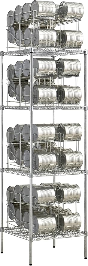 Commercial 24 x 24 Chrome Wire Shelf Kit with 8 Wire Can Racks (28W-670)