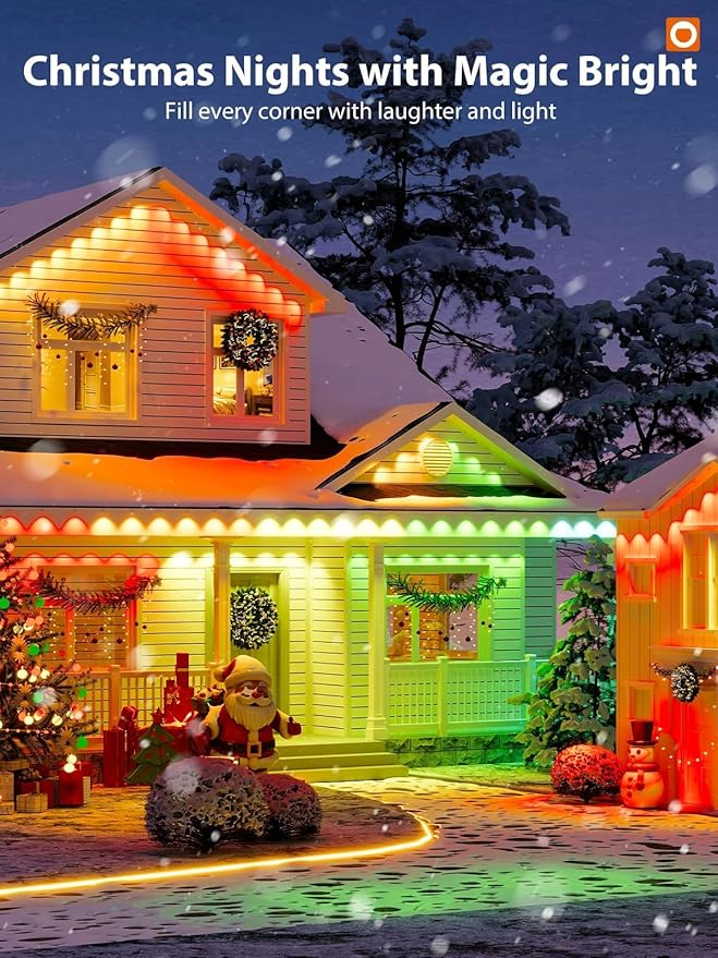 addlon 100FT Permanent Outdoor Lights Smart RGB+IC LED Lights for House &amp Outdoor Decor App &amp Remote Control DIY Scene Modes IP67 Waterproof for Christmas Holiday Party Halloween Decora