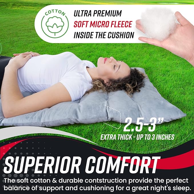 Vaygway Outdoor Camping Cot Pads Mattress- Soft Comfortable Lightweight Thick Cotton Sleeping Cot- Portable Hiking Traveling Backpacking Waterproof Bottom Pad Mattress