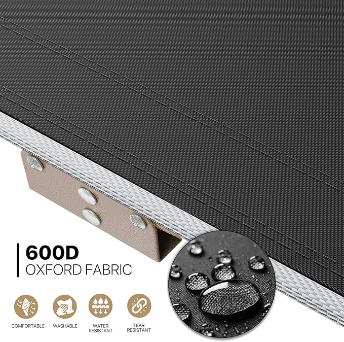 MoNiBloom Folding Sleeping Cot for Adults Easy to Set Up Portable &amp Lightweight Camping Cot for Outdoor Camping Lounging and Elevated Napping Support 360 lbs Black