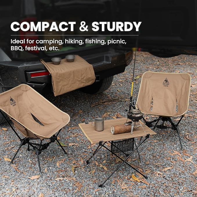 ONETIGRIS Foldable Camping Table Lightweight Portable Table Sturdy &amp Quick Setup Holds Up to 66 lbs Perfect for Camping Hiking Backpacking Picnic Beach Travel