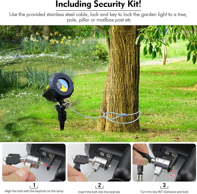 Poeland Christmas Laser Projector Lights with Remote Control and Security Lock Halloween Garden Lights for Indoor Outdoor Home Garden (Red Green Led Blue)