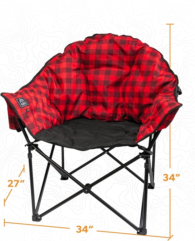Kuma Outdoor Gear Lazy Bear Heated Chair Polyester (Red Plaid)