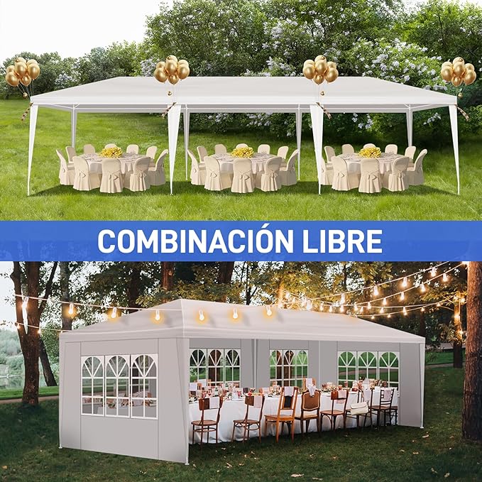3 * 9m 5-Sided Iron PE Cloth Spiral Pipe Pergola
