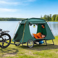 Premium Electric Bike Camper Trailer Tent Folding Waterproof Bicycle Camper with 16 Off-Road Wheels PU3000mm 2-Min Setup Elevated Sleeping with Mosquito Net for E-Bike Camping