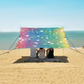 Bolaz Beach Canopy Tent Sun Shade9'×10.5' Large Family Beach Shade UPF50+- Outdoor Shade for Camping Trips FishingYellow White Flash Rainbow Gradient Pattern