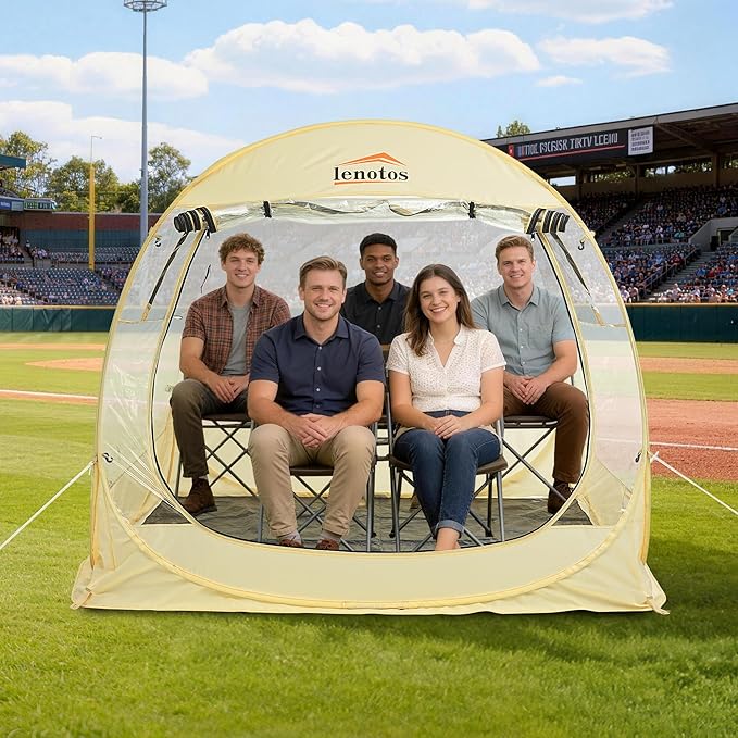 Pop Up Sports Tent Instant Clear Bubble Tent with Removable Top Cover Outdoor All Weather Shelter for Watching Sports Cheering Fishing and Camping