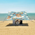 Cute Lion Cubs Flying in The Sky Camping Sun Shelter Beach Tent Portable Beach Sun Shade Outdoor Canopy for Camping Trips Fishing Picnic
