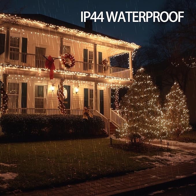 Dazzle Bright Outdoor Christmas String Lights 1000 LED 328 FT Plug in Fairy Light with Remote Control 8 Modes &amp Timer Waterproof Decoration for Home Garden Yard Xmas Wedding Warm White