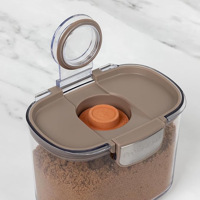 ProKeeper+ Airtight Food Storage Container Set – Clear Plastic Flour and Sugar Canister Set with Magnetic Accessories for Kitchen Organization (Taupe 13-Piece)