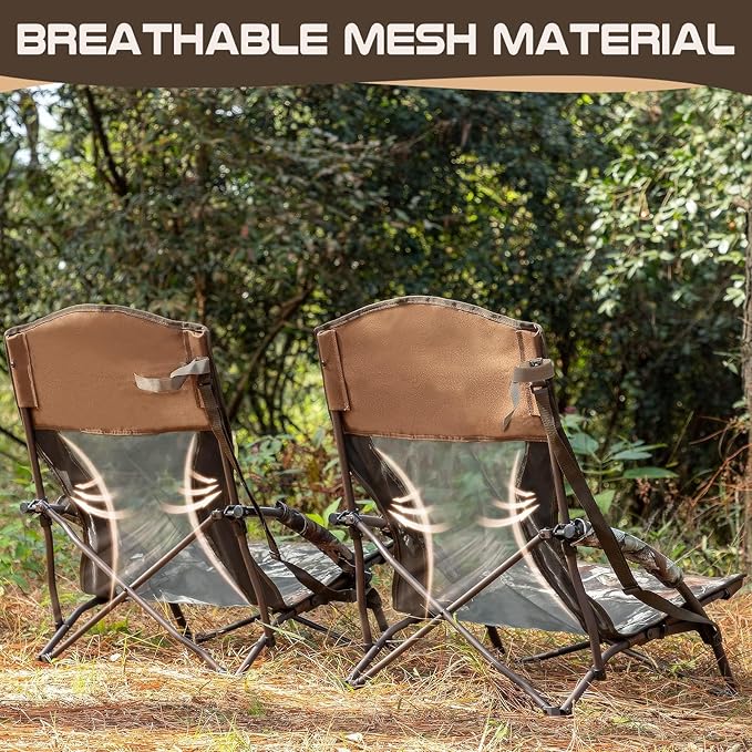 TR Low Camping ChairLow Lawn Chairs for Concerts Lightweight Heavy DutyLow Chair with Carry Bag for Outdoor Camping Travel Turkey Hunting