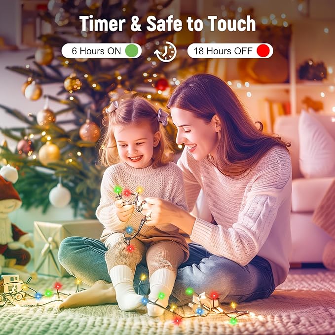 Minetom 328 Ft 1000 LED Christmas Tree Lights Outdoor Indoor String Lights with 8 Modes Waterproof Twinkle Xmas Light with Remote Plug in Rice Lights for Tree Room Christmas Decorations Multicolor