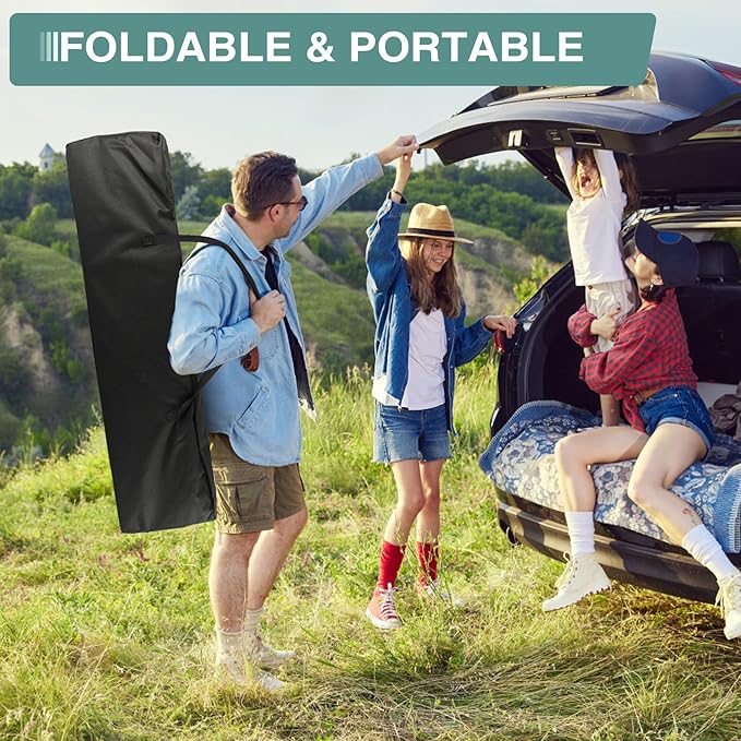Seeutek Folding Camping Cot for Adults with Carry Bag Portable Bed with Detachable Cushion Waterproof 1200D Oxford Fabric Cot Bed for Camping Hunting Lounging Camping Cots Gray Cot &amp Blue P