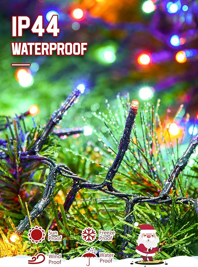 Christmas Tree Lights Outdoor Cluster Lights - 1000 LED 50 Ft Christmas Firecrackers String Lights 8 Modes Timer Remote Waterproof Plug in Twinkle Fairy Lights for Xmas Tree Garland Window Party