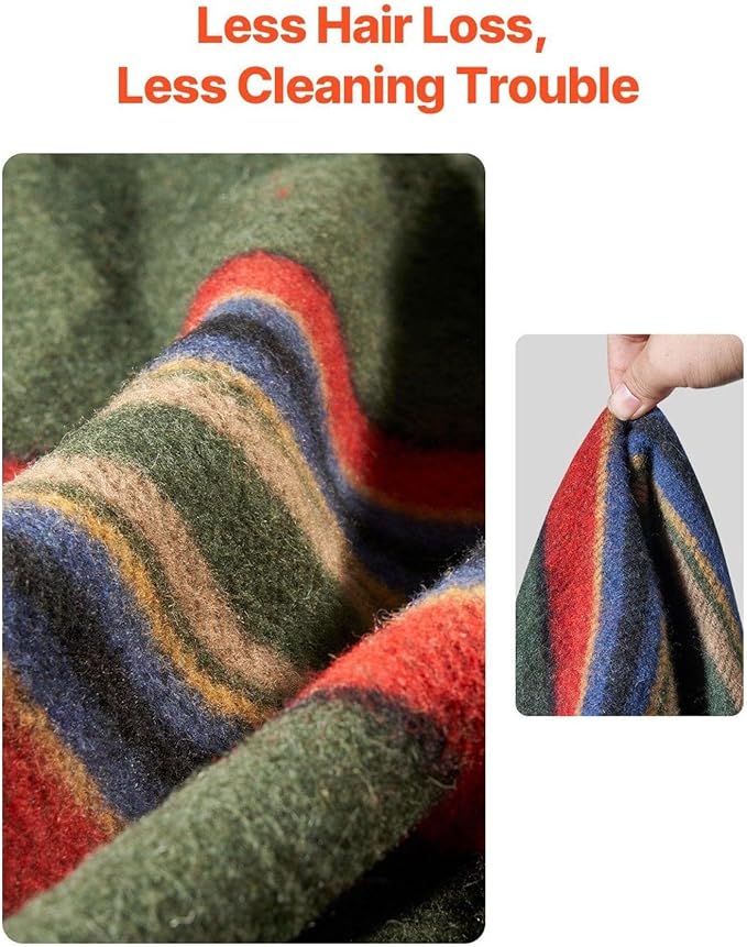 Wool Camping Blanket 64x88 Warm Outdoor Blanket for Hiking Travel