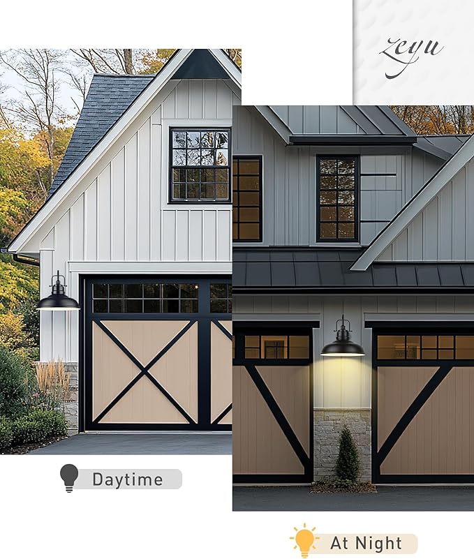 zeyu 2 Pack Barn Lights Exterior Wall Mount Light for Porch 18 Inch Modern barn Lights Matte Black Finish 016-1BL-2 BK