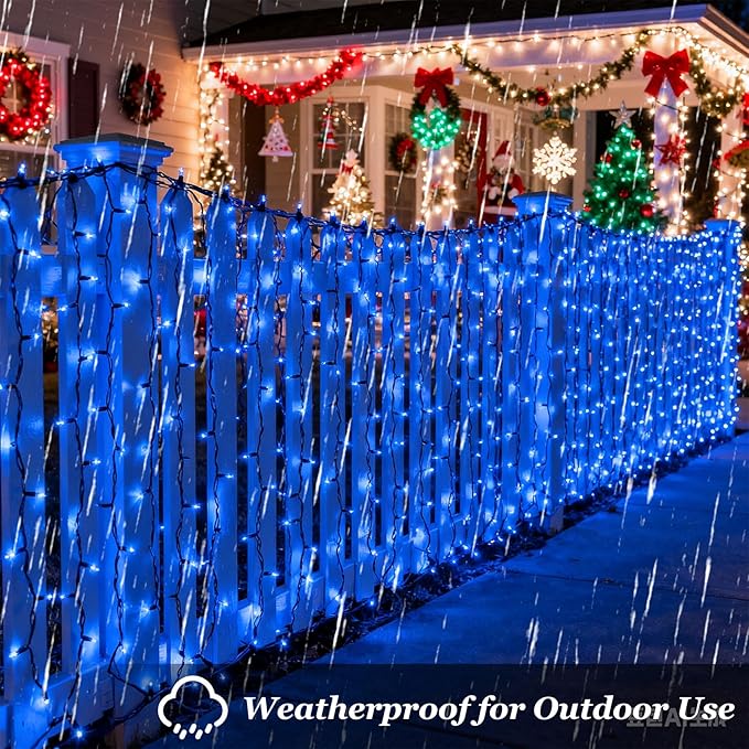 1500 LED Christmas Lights Outdoor with 12 Modes 470FT Green Wire Christmas String Fairy Lights with Timer &amp Dimmable Waterproof Twinkle Tree Lights for House Ocean Party Wedding Xmas Decor Blue