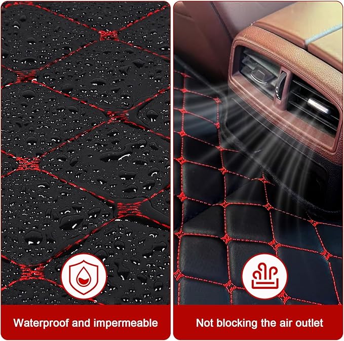 ETOYA Non-Inflatable Car Back Seat Bed Mattress Folding Portable PU Leather Backseat Bed for Travel Camping Suitable for Car Large Truck SUV - 51 L x 31 W