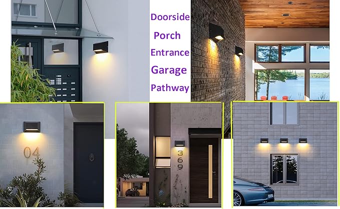 6W LED Outdoor/Indoor External Wall Sconces Light Waterproof Fixture Door Gate Step Stair Surface Mount Lamp Black Pure White